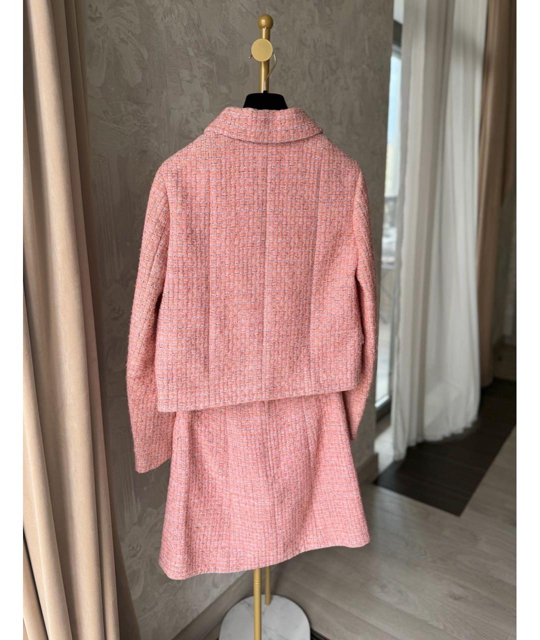CHANEL Коралловый твидовый костюм с юбками, фото 3