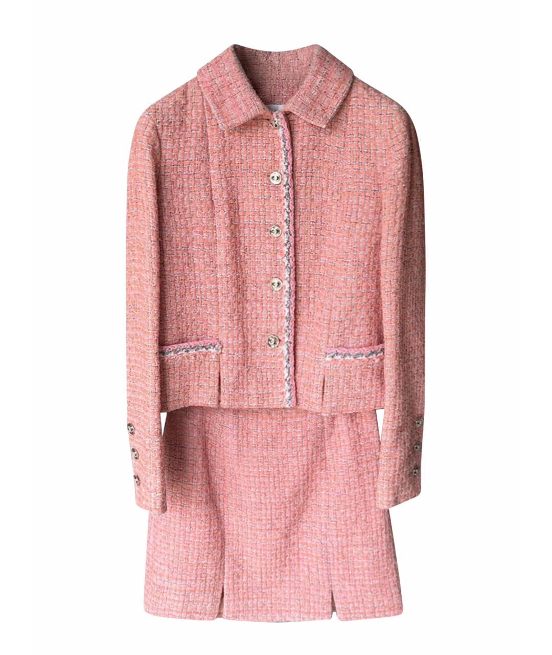 CHANEL Коралловый твидовый костюм с юбками, фото 1