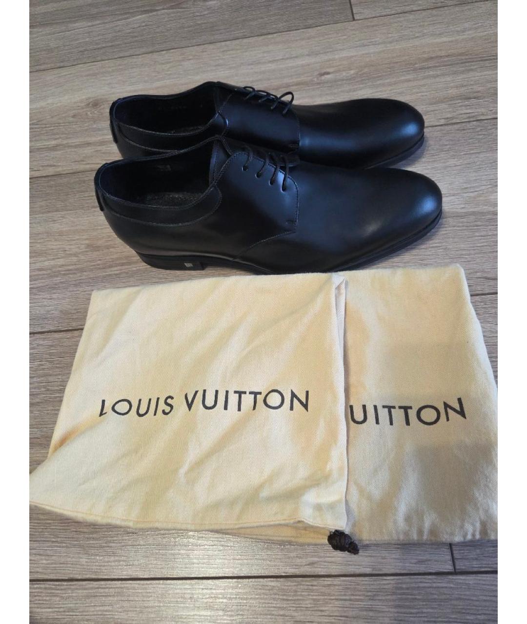 LOUIS VUITTON Черные кожаные туфли, фото 4
