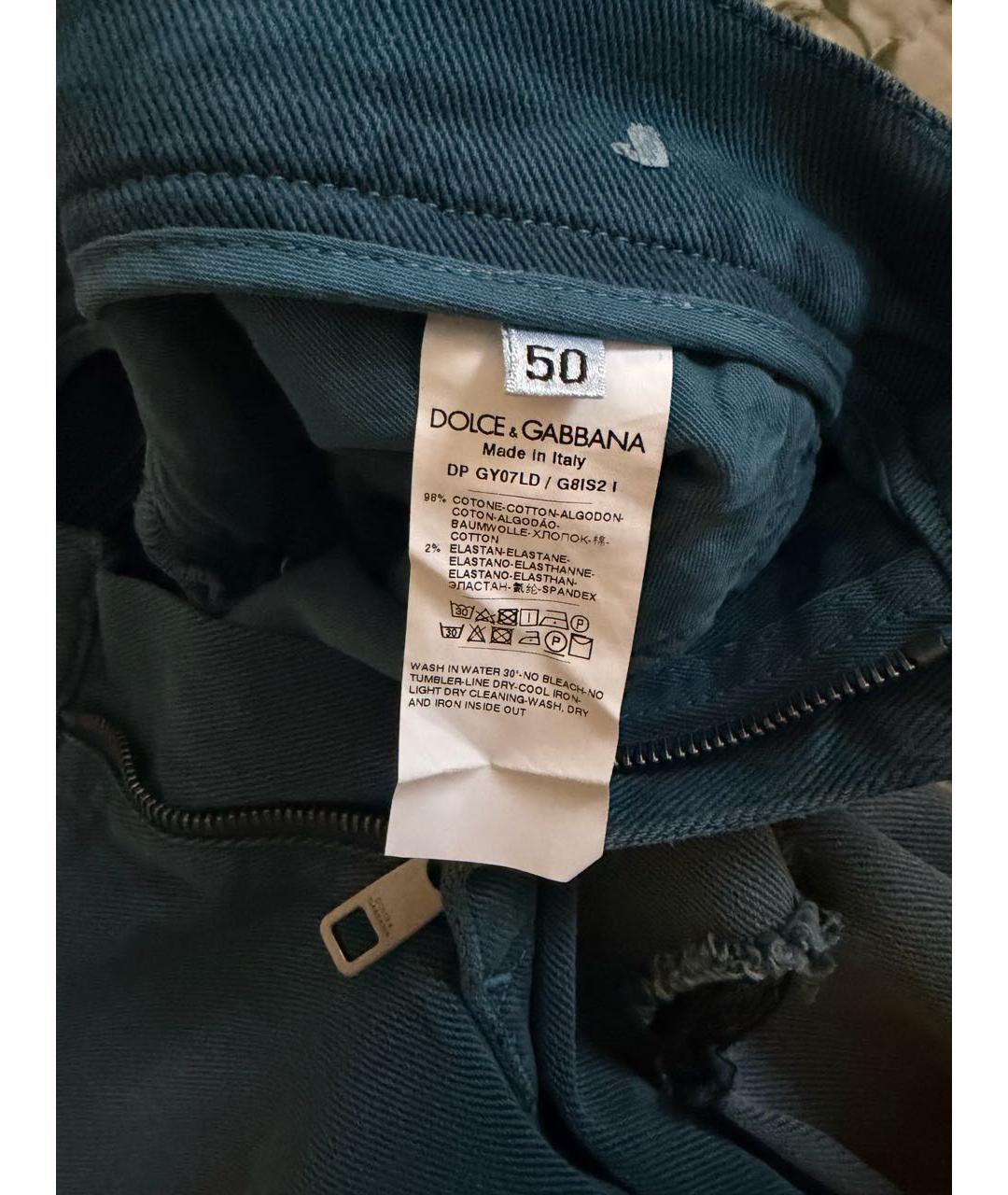 DOLCE&GABBANA Синие хлопковые джинсы скинни, фото 5