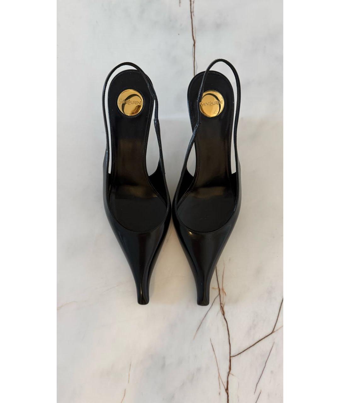 SAINT LAURENT Черные туфли из лакированной кожи, фото 3