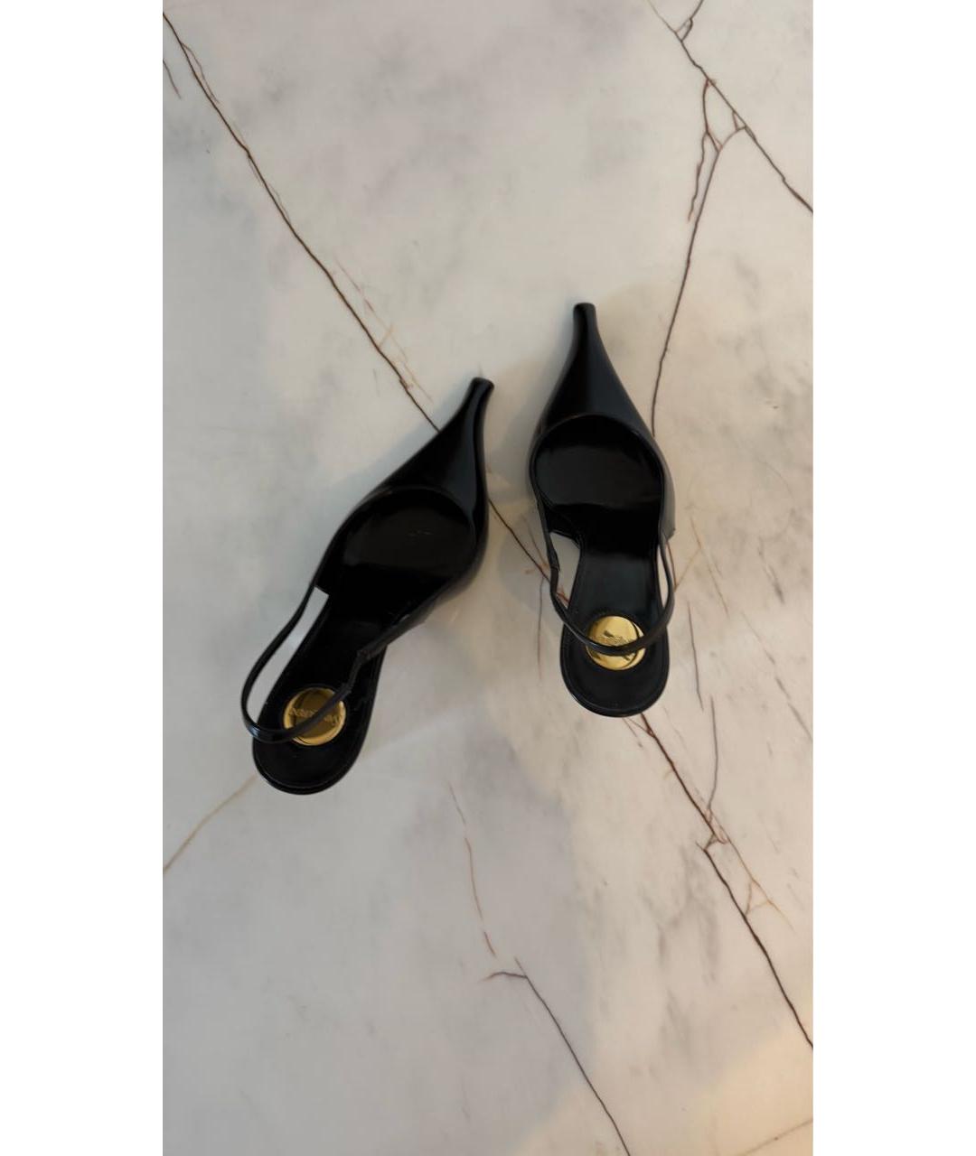 SAINT LAURENT Черные туфли из лакированной кожи, фото 4
