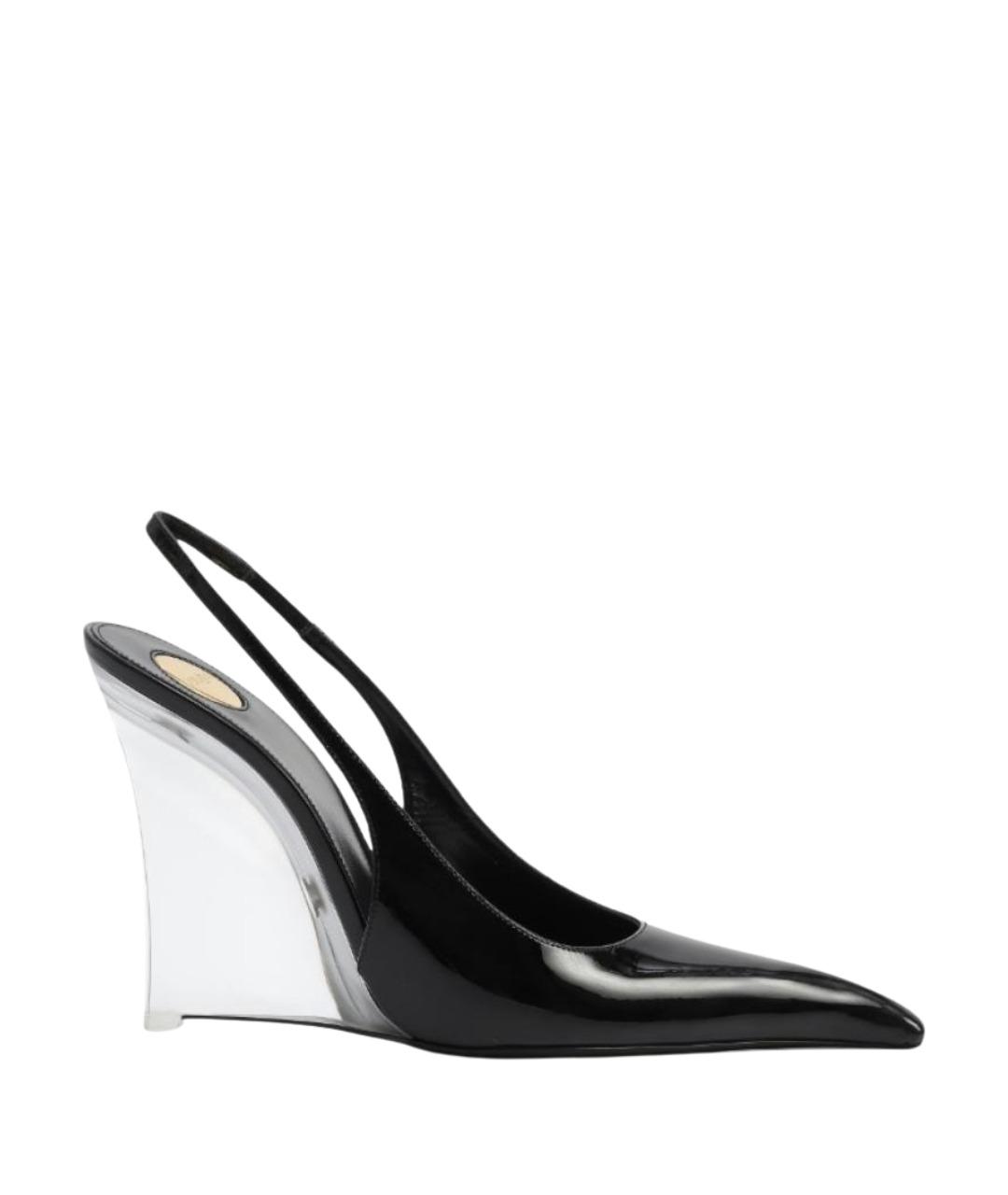 SAINT LAURENT Черные туфли из лакированной кожи, фото 1