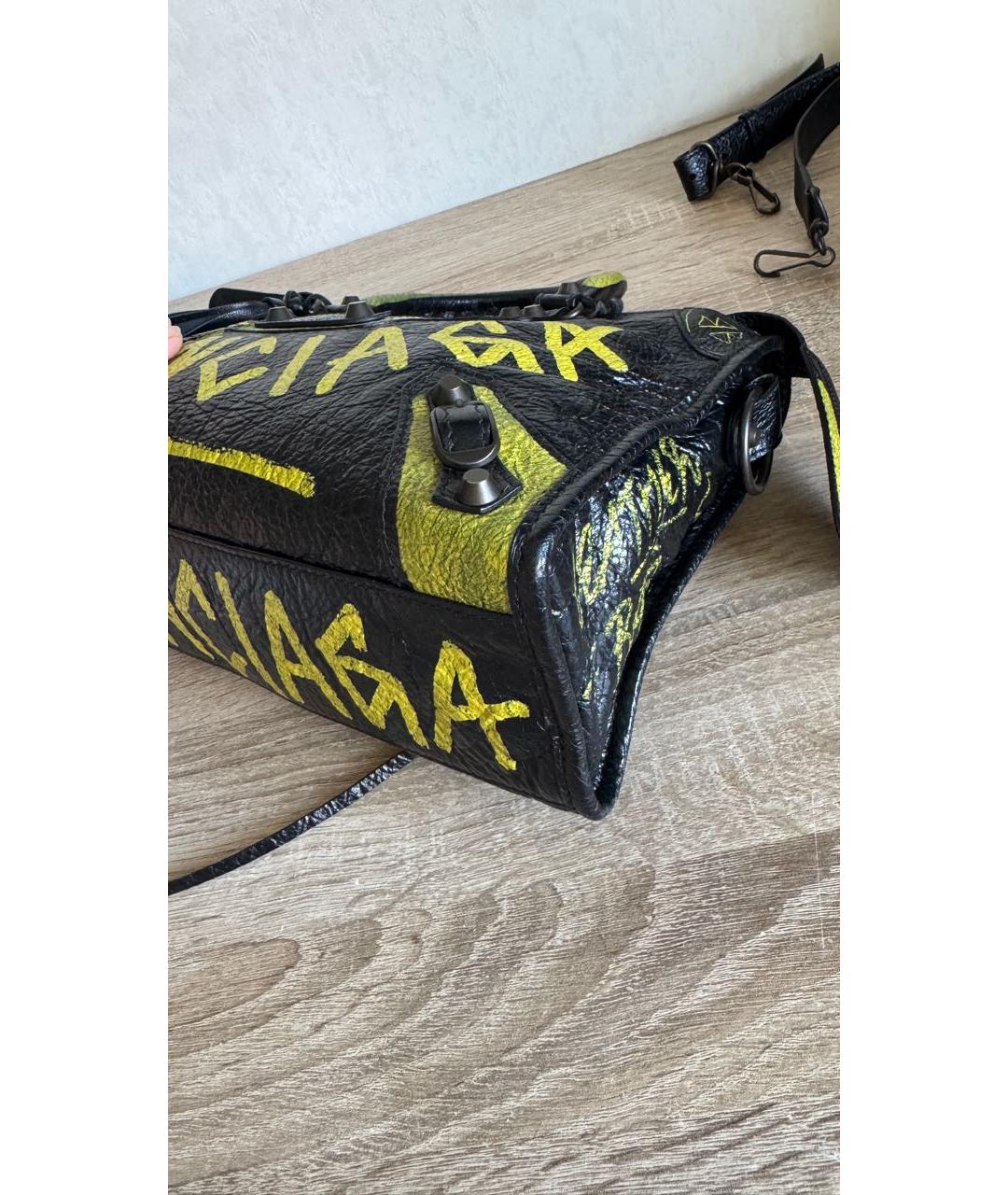 BALENCIAGA Черная кожаная сумка с короткими ручками, фото 3