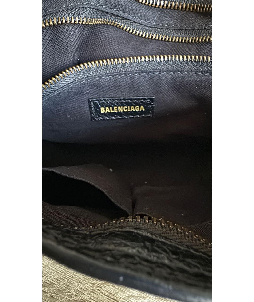 BALENCIAGA Черная кожаная сумка с короткими ручками, фото 7