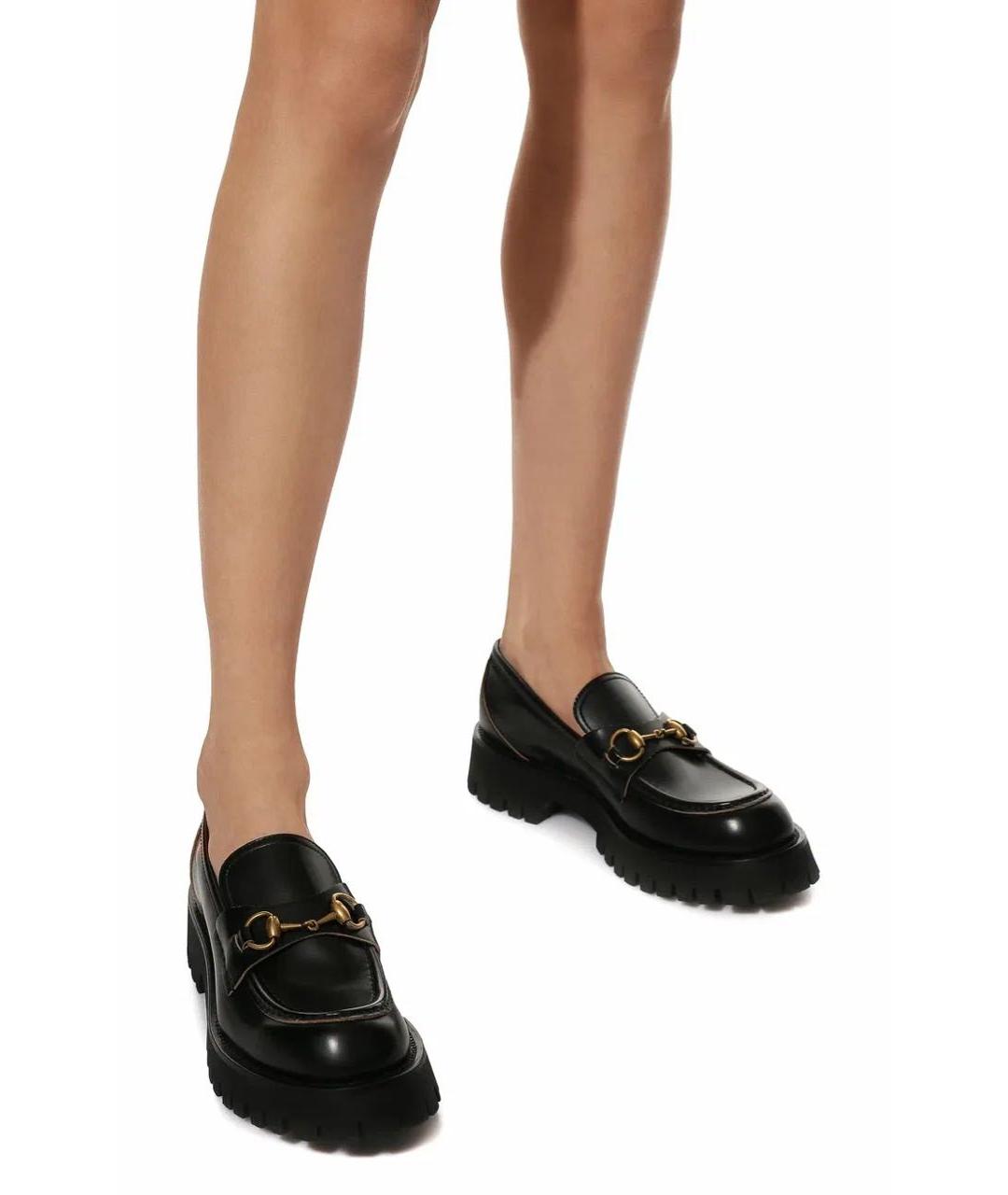 GUCCI Черные кожаные лоферы, фото 8