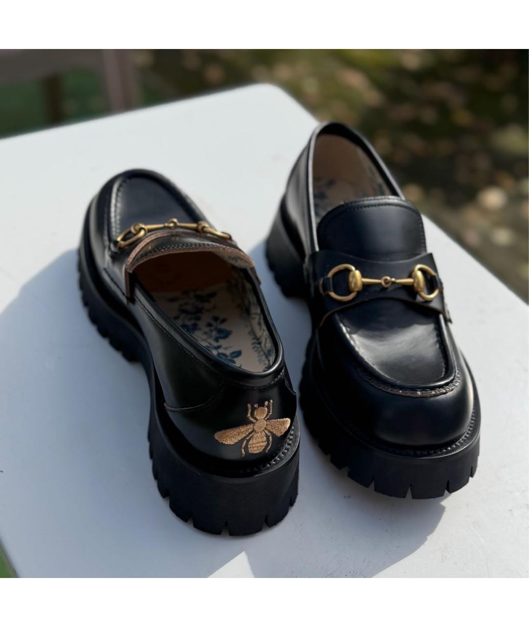 GUCCI Черные кожаные лоферы, фото 2