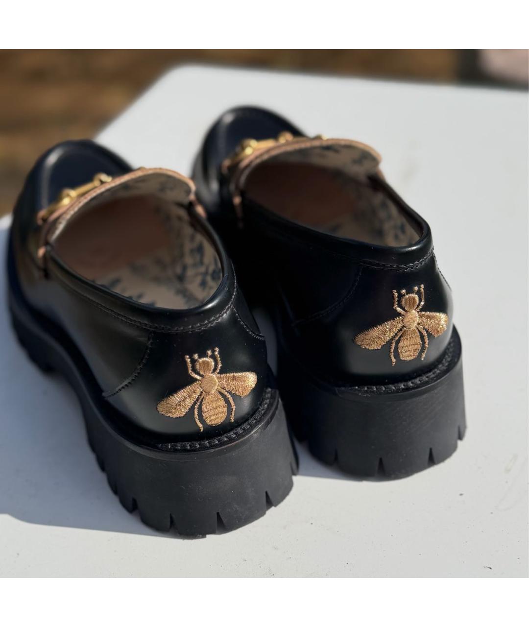 GUCCI Черные кожаные лоферы, фото 4