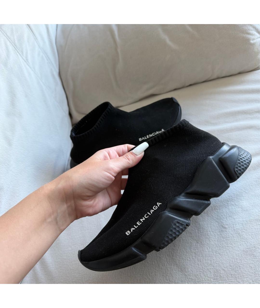 BALENCIAGA Черные текстильные кроссовки, фото 2