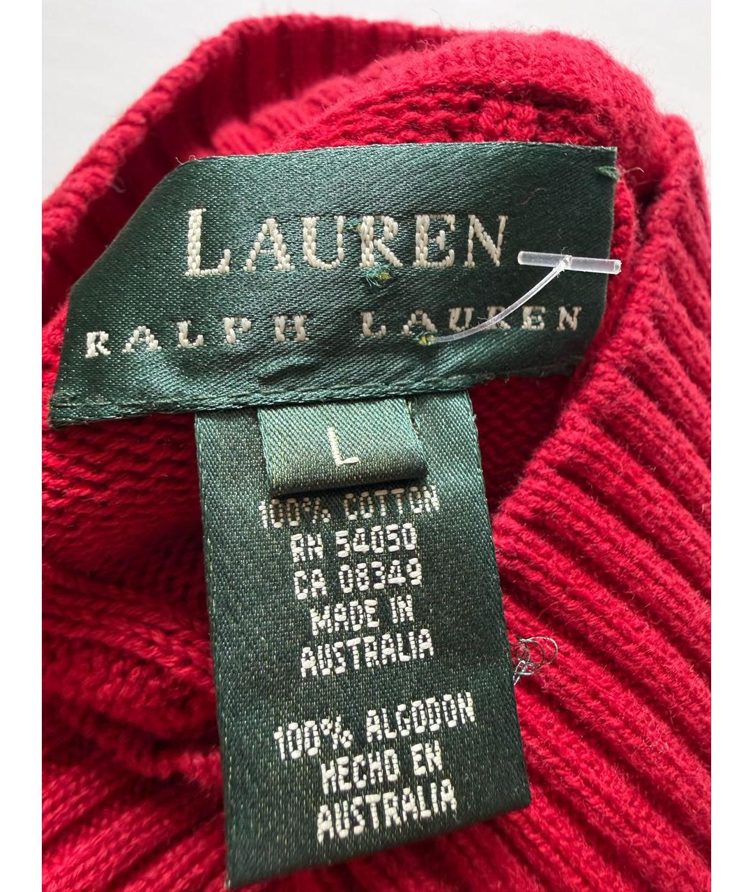 RALPH LAUREN Красный хлопковый джемпер / свитер, фото 3