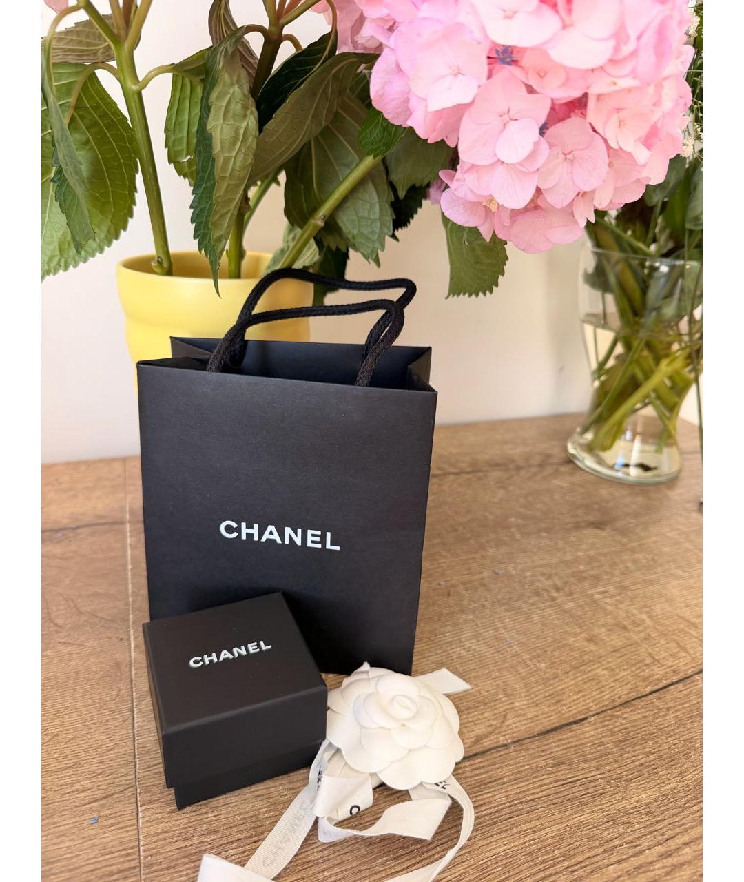 CHANEL Бежевые металлические серьги, фото 3