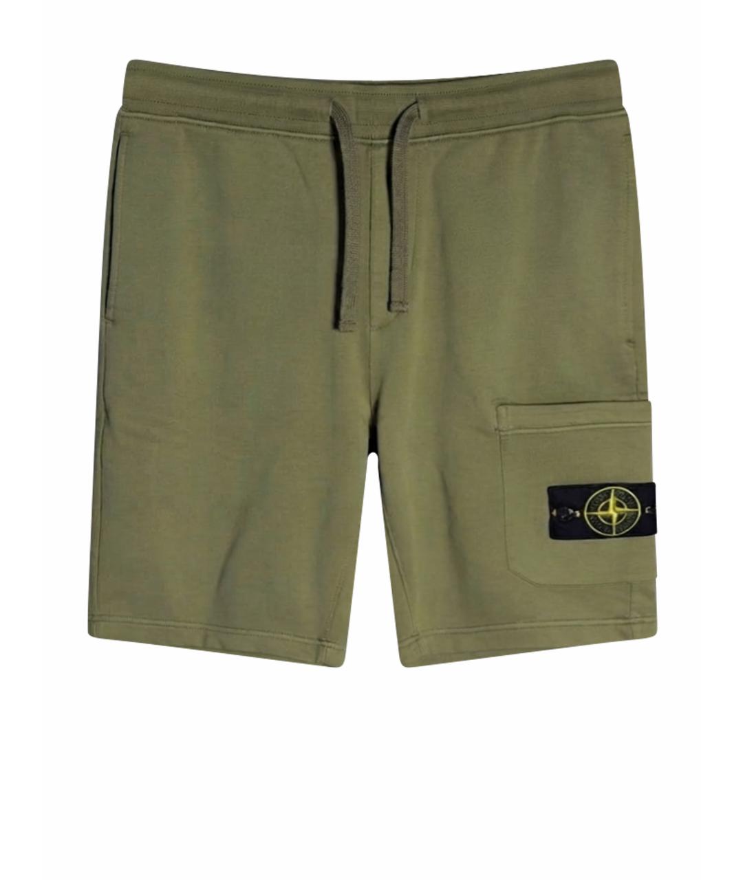 STONE ISLAND Зеленые хлопковые шорты, фото 1