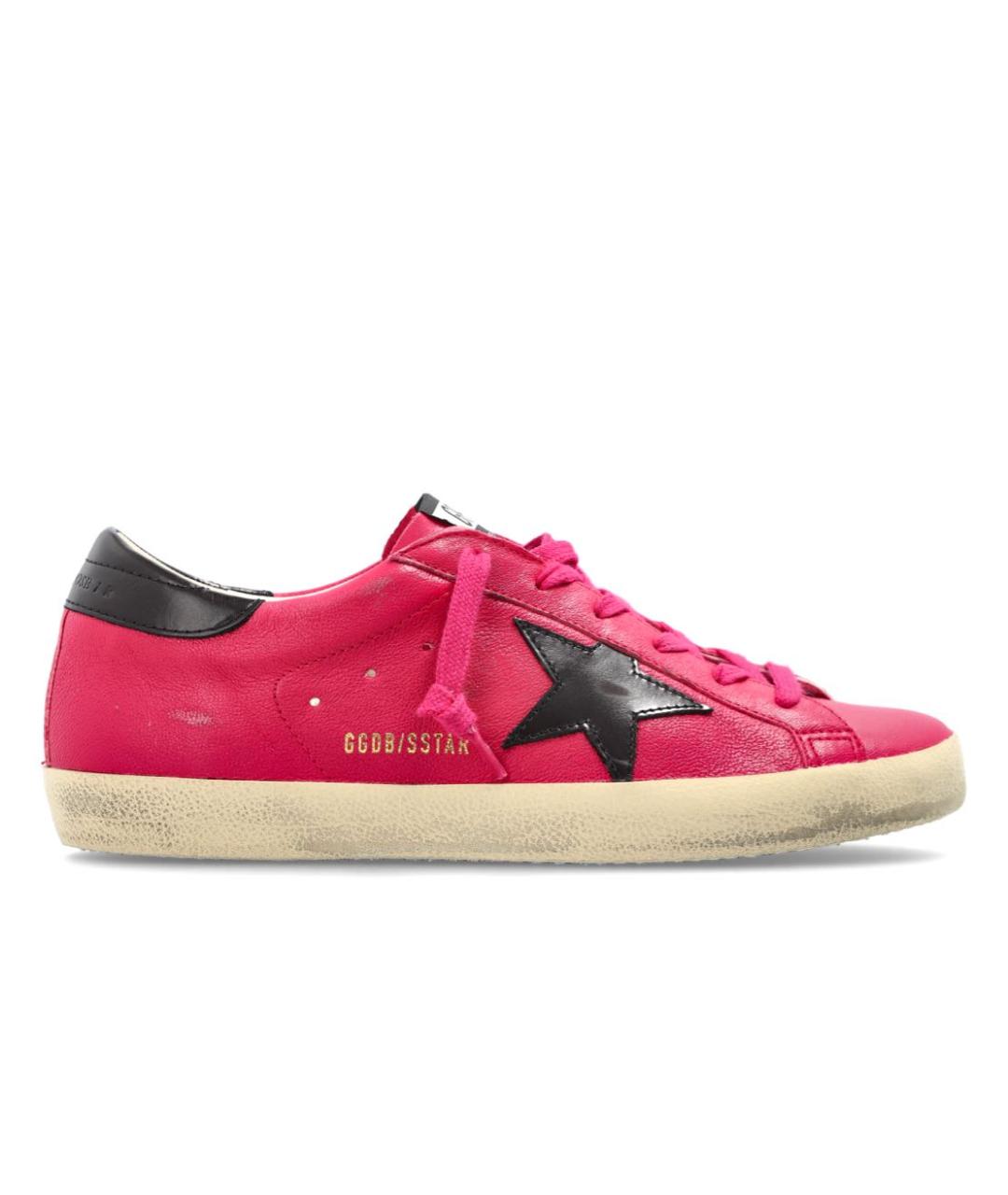 GOLDEN GOOSE Фуксия кожаные кеды, фото 5