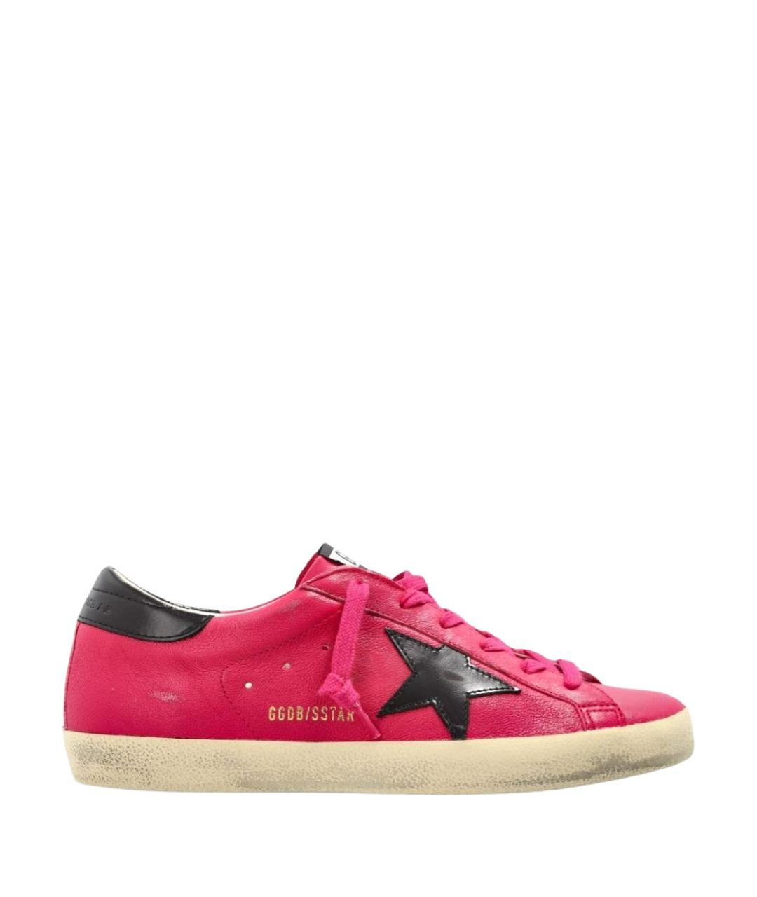 GOLDEN GOOSE Фуксия кожаные кеды, фото 1