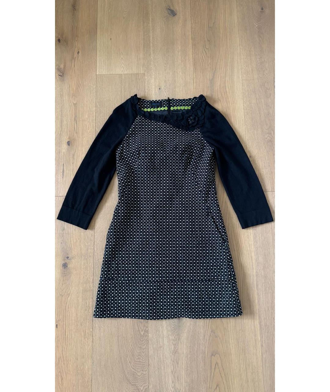 ESCADA Черное шерстяное повседневное платье, фото 2