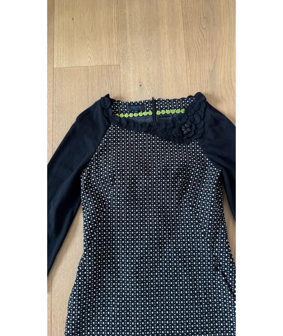 ESCADA Черное шерстяное повседневное платье, фото 8