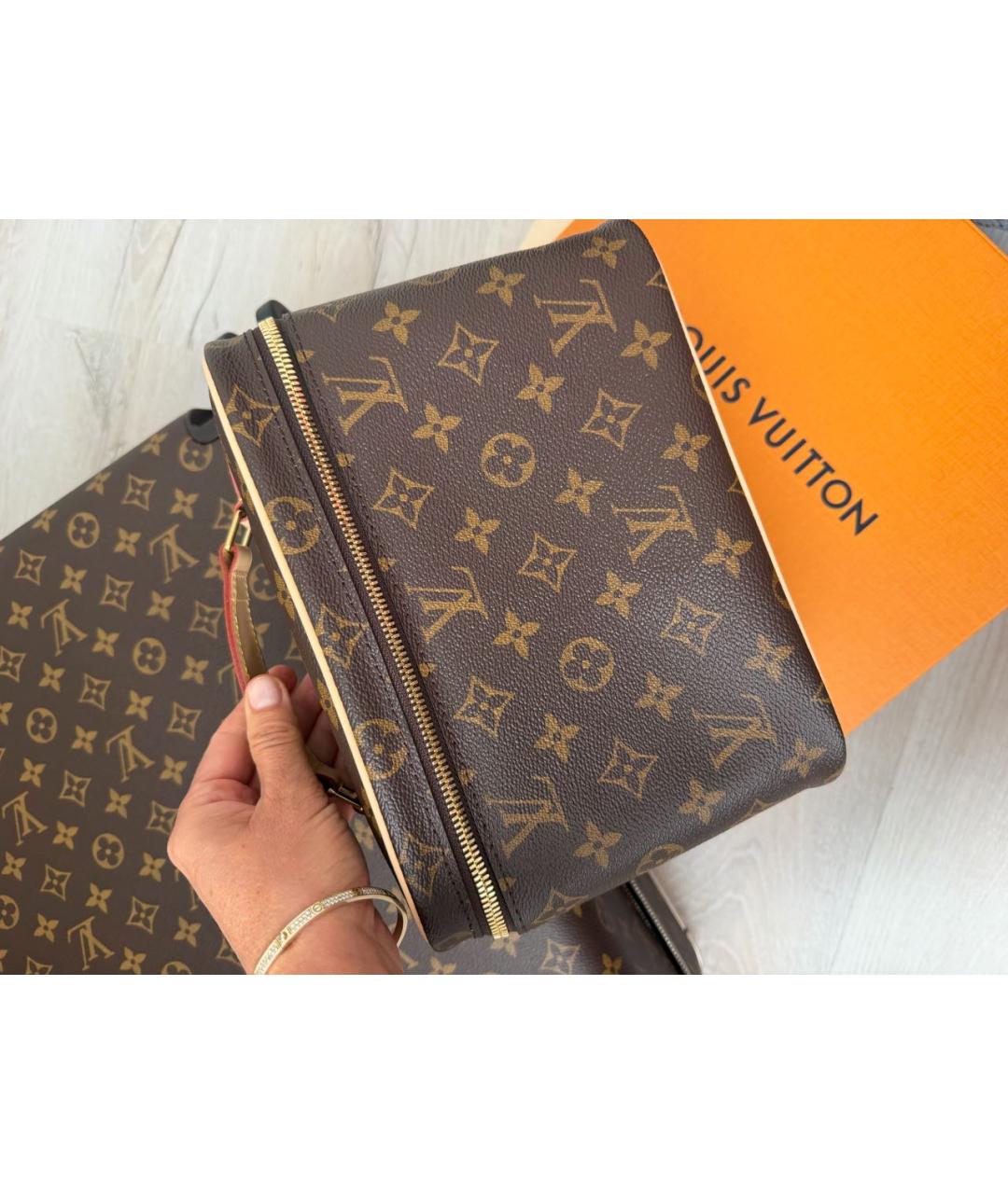 LOUIS VUITTON Коричневая косметичка, фото 8
