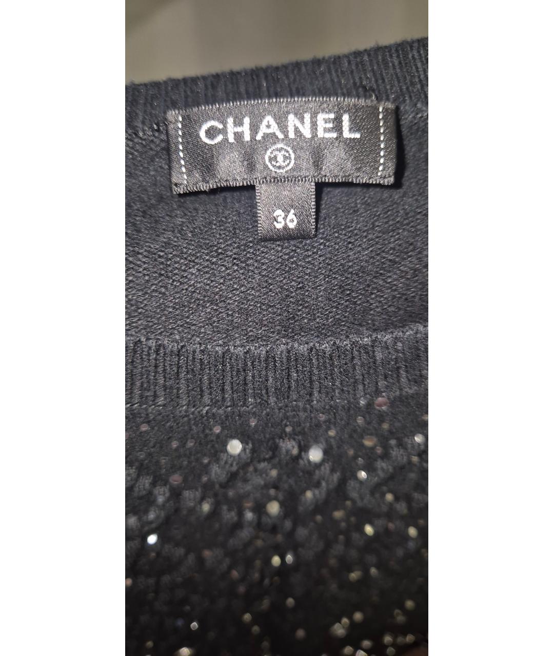 CHANEL Черный кашемировый джемпер / свитер, фото 3