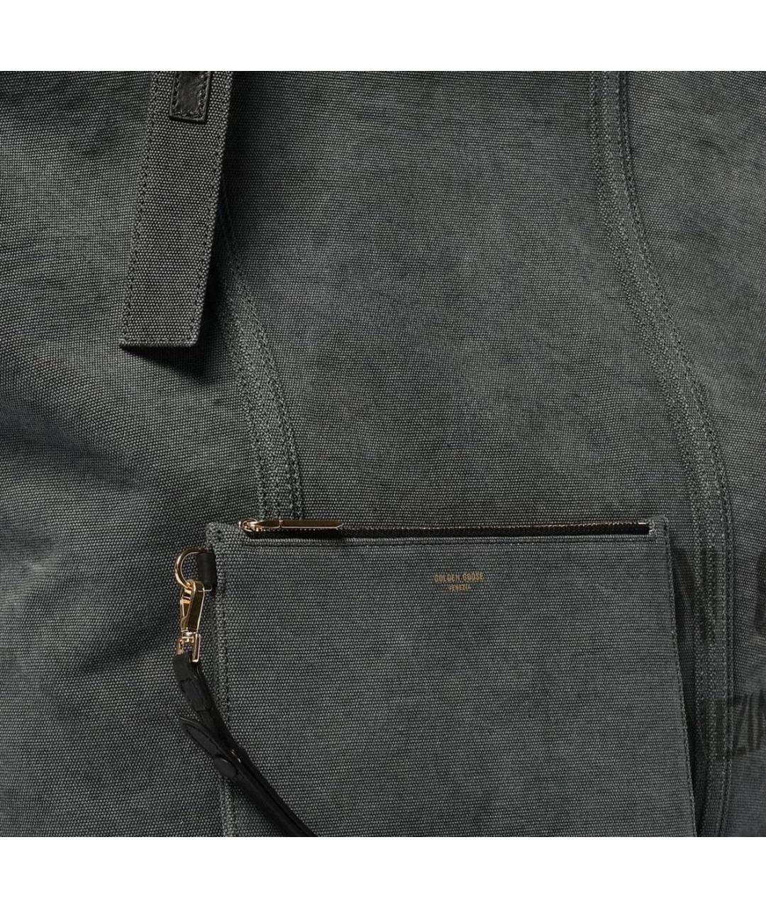 GOLDEN GOOSE Антрацитовая хлопковая сумка тоут, фото 3