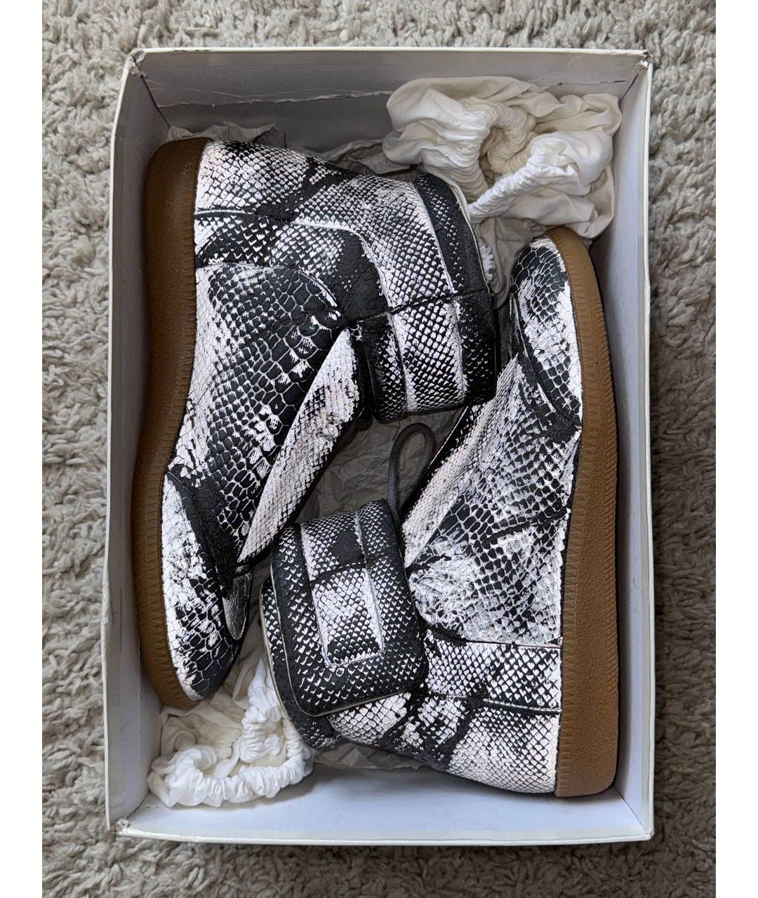 MAISON MARGIELA Кожаные высокие кроссовки / кеды, фото 9