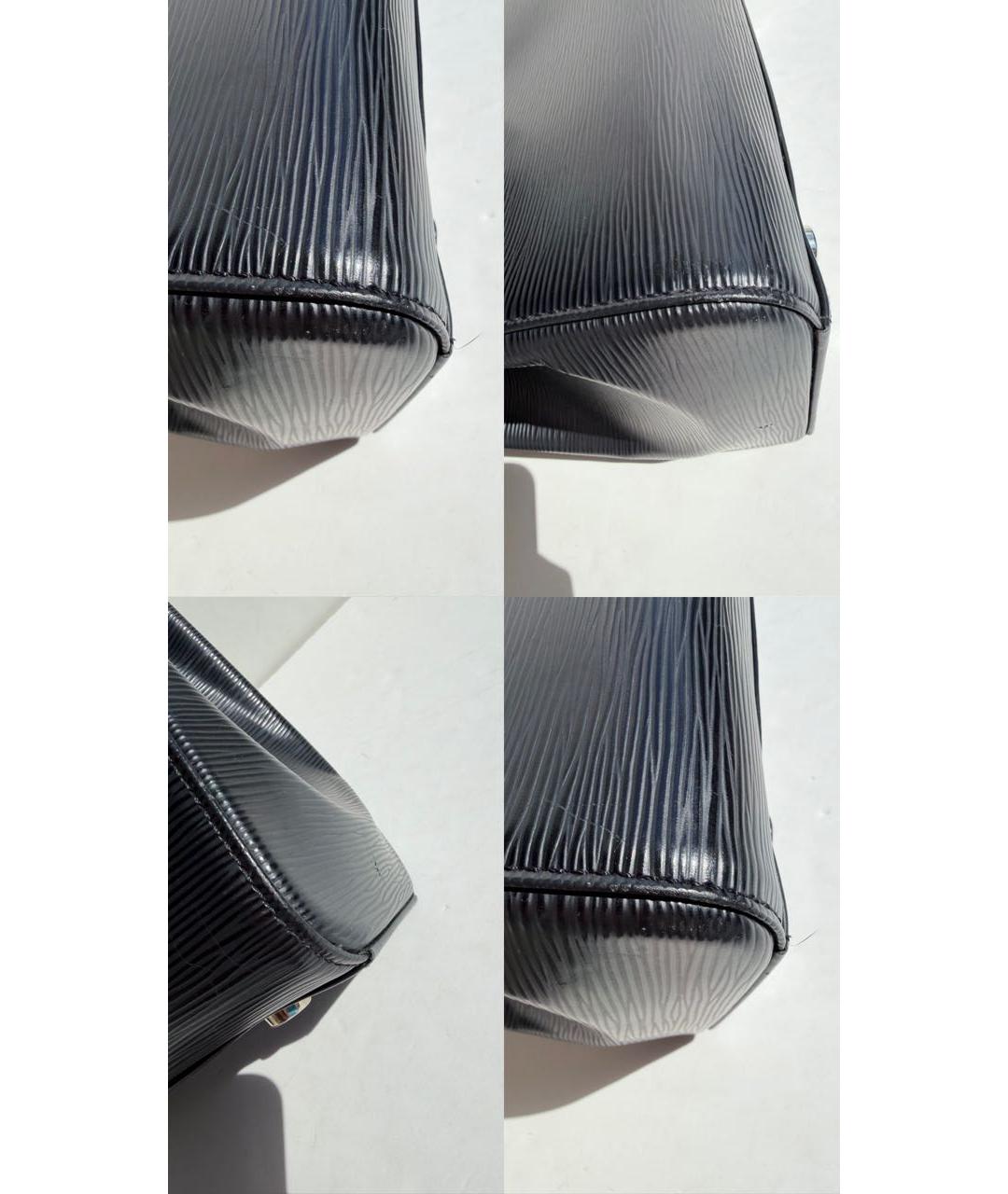 LOUIS VUITTON Черная кожаная сумка тоут, фото 4