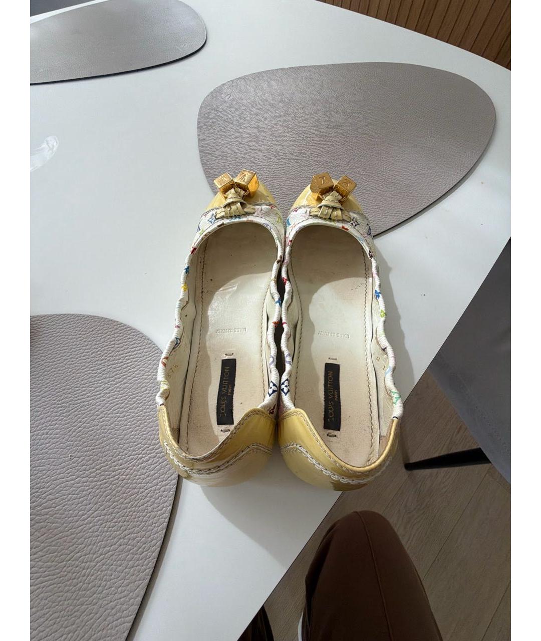 LOUIS VUITTON Белые балетки из искусственной кожи, фото 3