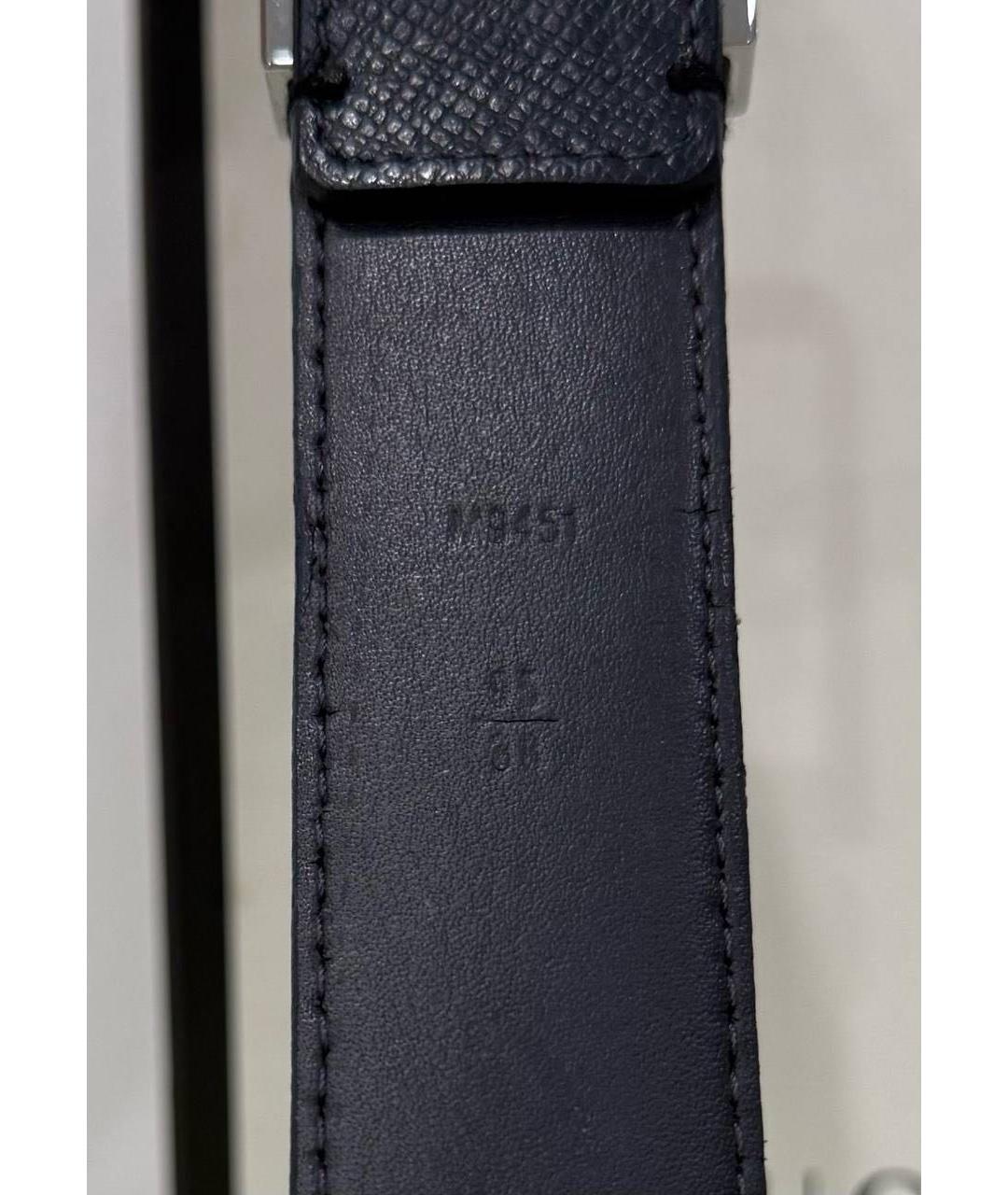 LOUIS VUITTON Темно-синий ремень из кожи аллигатора, фото 3