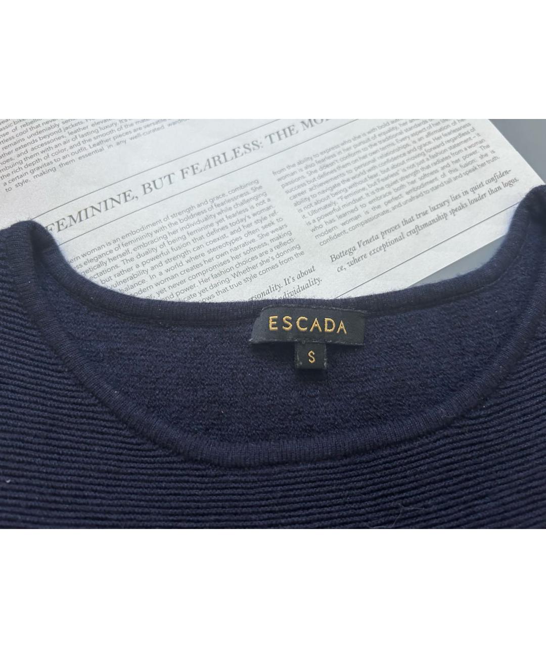 ESCADA Темно-синее вискозное повседневное платье, фото 3