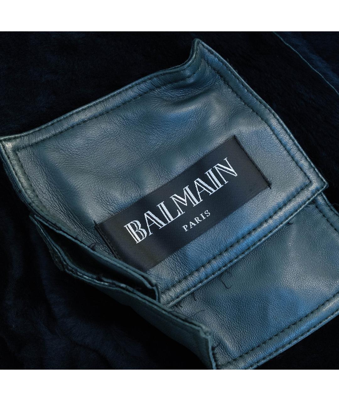 BALMAIN Зеленая кожаная дубленка, фото 7