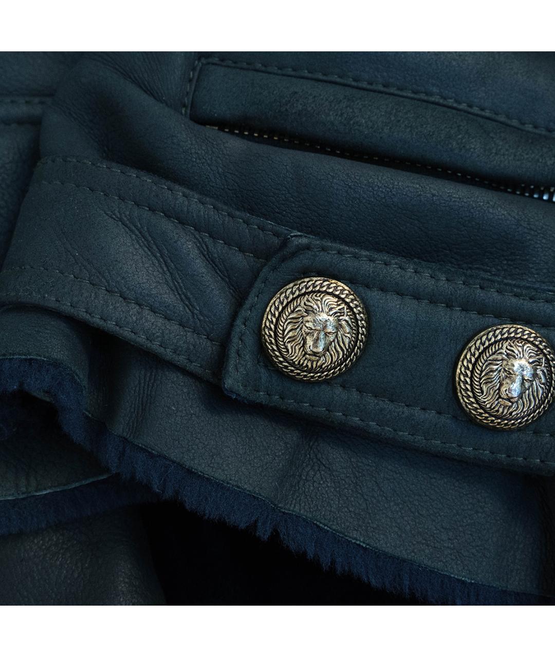 BALMAIN Зеленая кожаная дубленка, фото 6