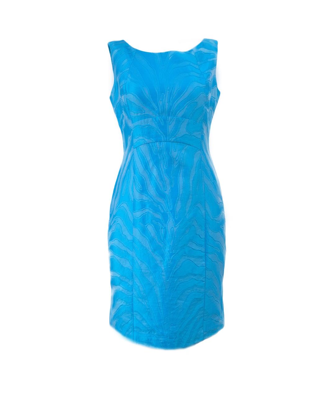 VERSACE Голубое хлопковое повседневное платье, фото 1