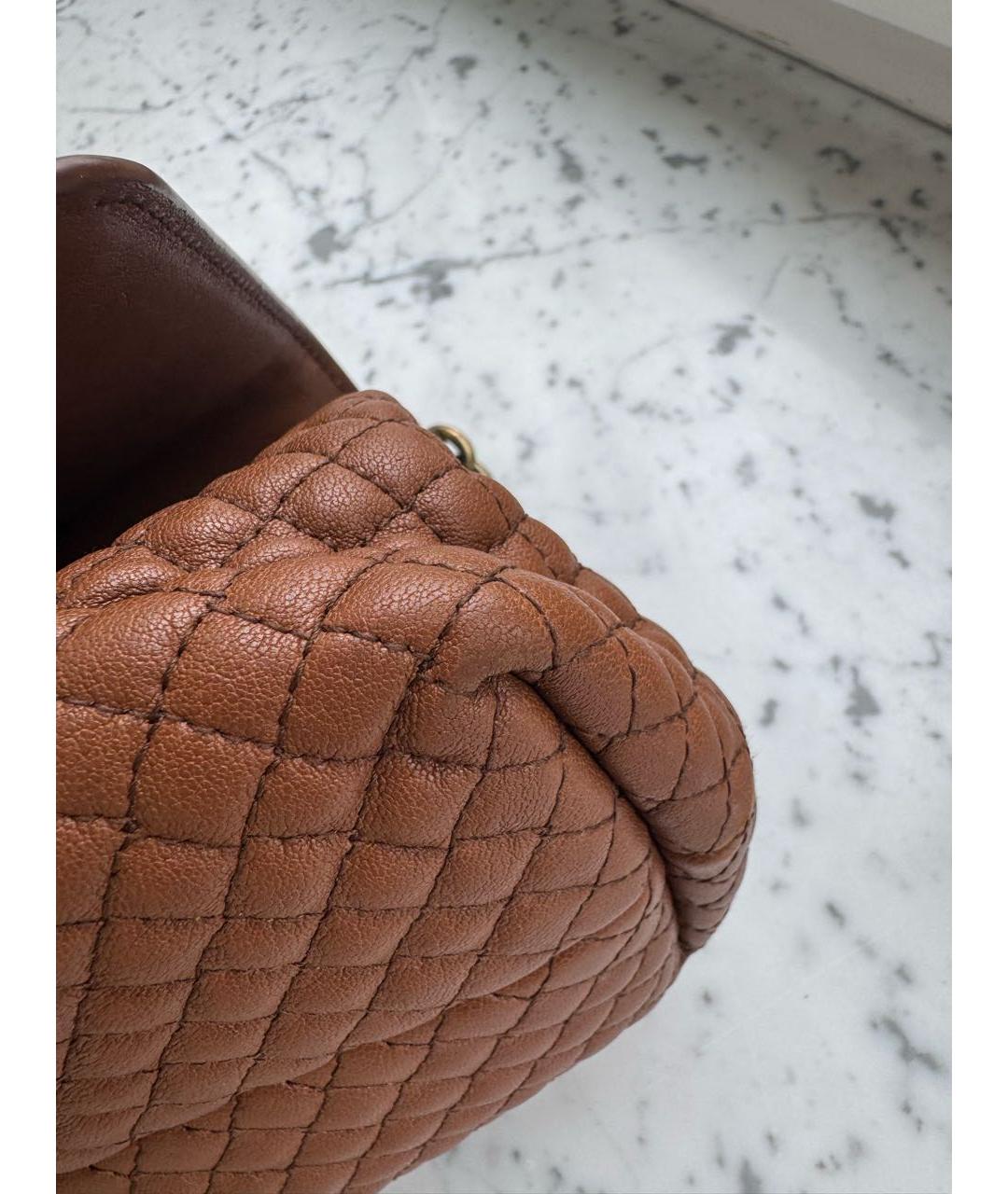 BOTTEGA VENETA Коричневая кожаная сумка через плечо, фото 4