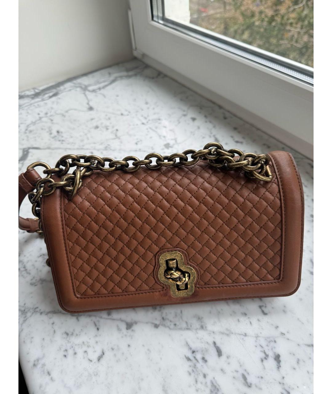 BOTTEGA VENETA Коричневая кожаная сумка через плечо, фото 7