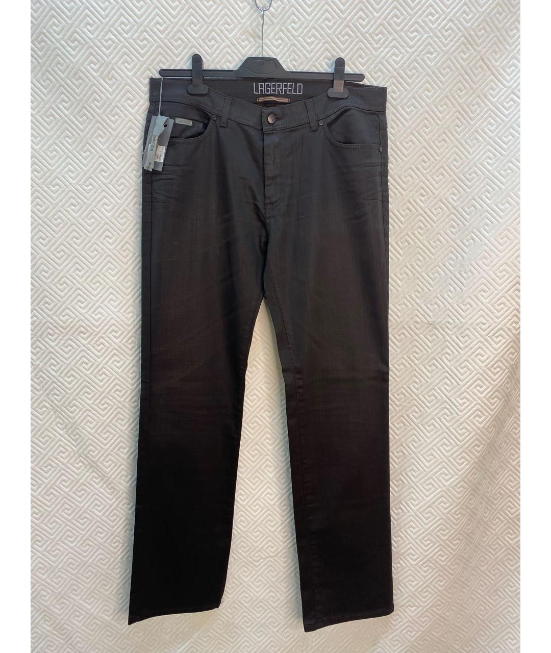 KARL LAGERFELD Коричневые хлопковые прямые джинсы, фото 7