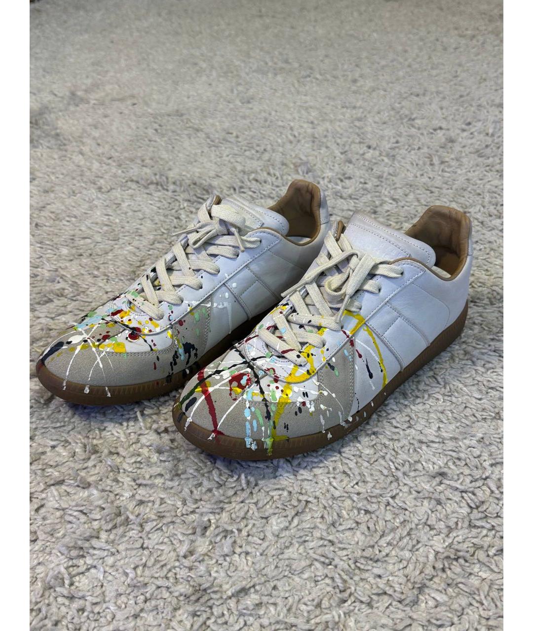 MAISON MARGIELA Кожаные низкие кроссовки / кеды, фото 3