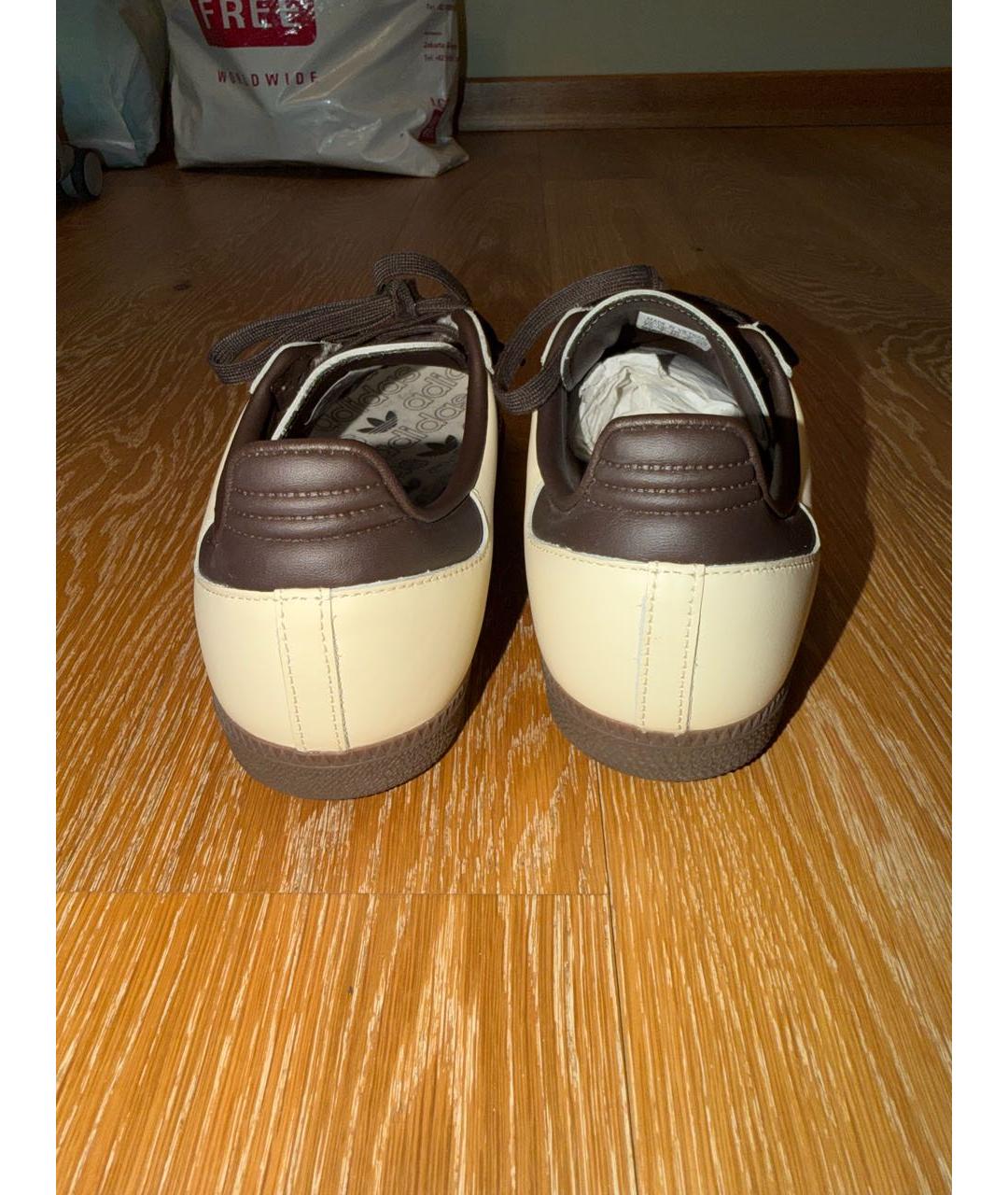 ADIDAS Бежевые кожаные кроссовки, фото 6