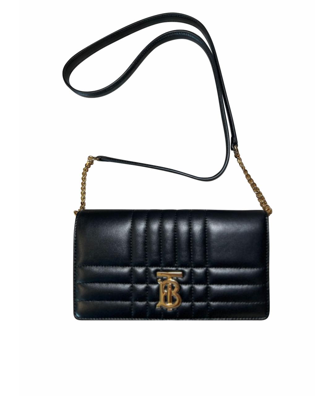 BURBERRY Черный кожаный кошелек, фото 1