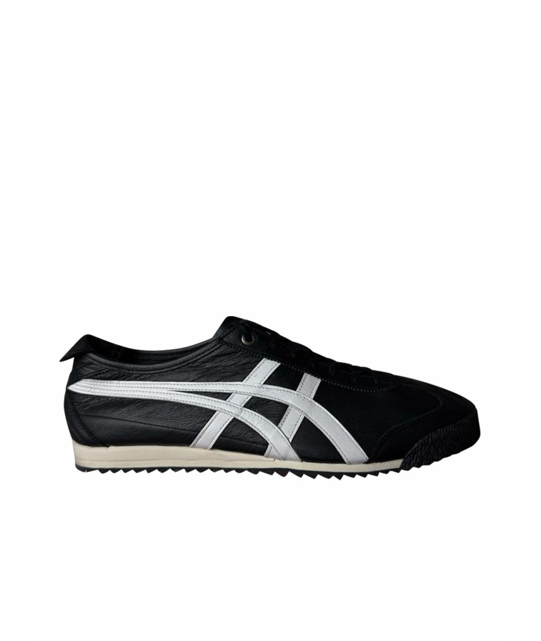 ONITSUKA TIGER Черные кожаные низкие кроссовки / кеды, фото 1