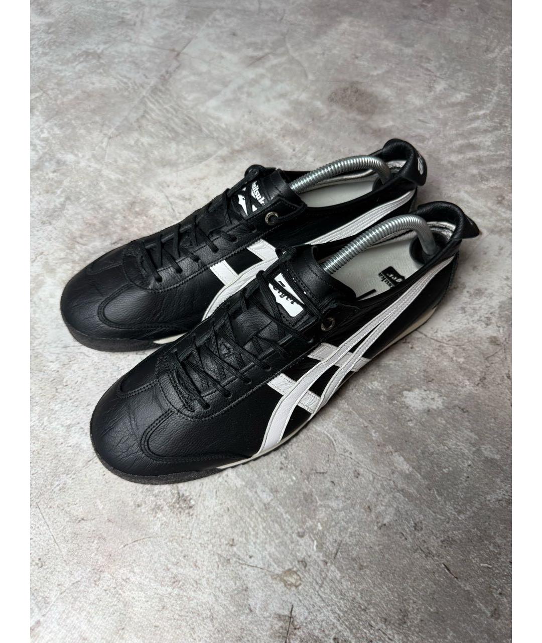 ONITSUKA TIGER Черные кожаные низкие кроссовки / кеды, фото 3