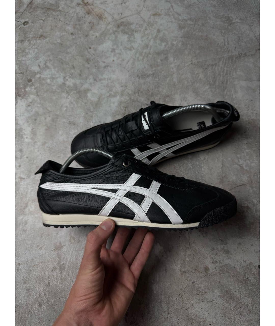 ONITSUKA TIGER Черные кожаные низкие кроссовки / кеды, фото 6