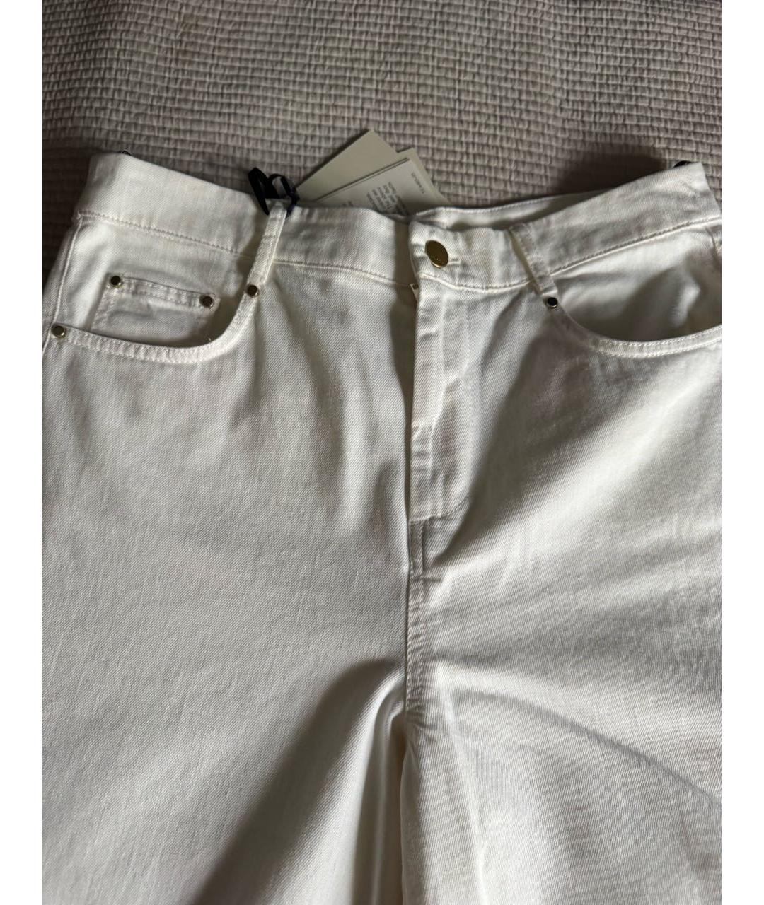 'S MAX MARA Белые хлопковые прямые джинсы, фото 2