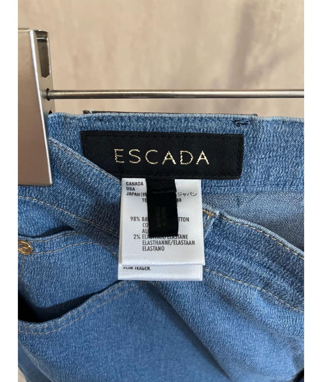 ESCADA Синие хлопковые прямые джинсы, фото 3