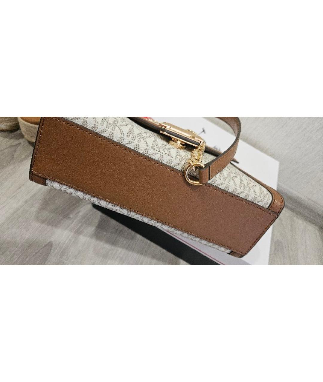 MICHAEL KORS Коричневая кожаная сумка через плечо, фото 7