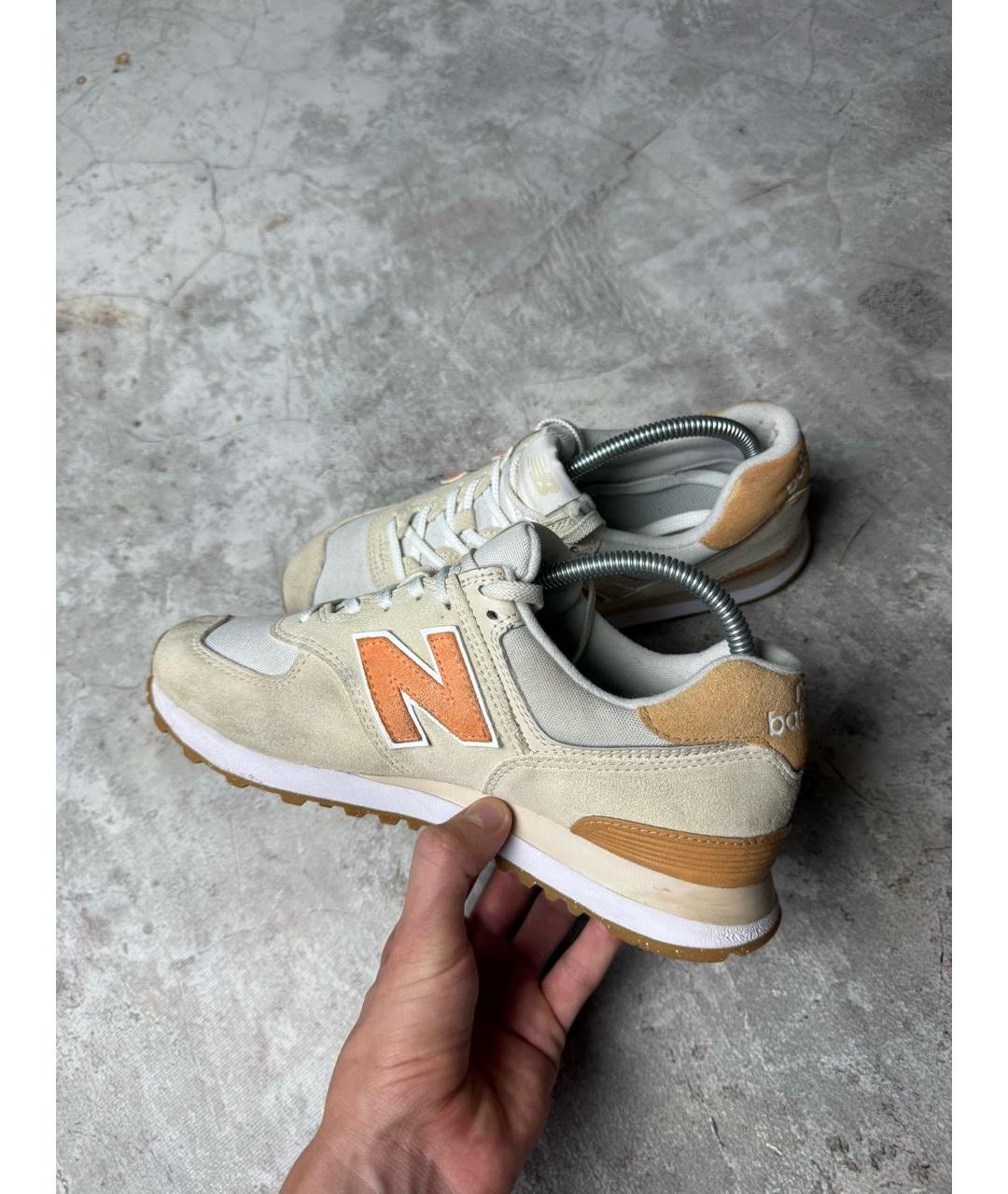 NEW BALANCE Желтые замшевые низкие кроссовки / кеды, фото 7