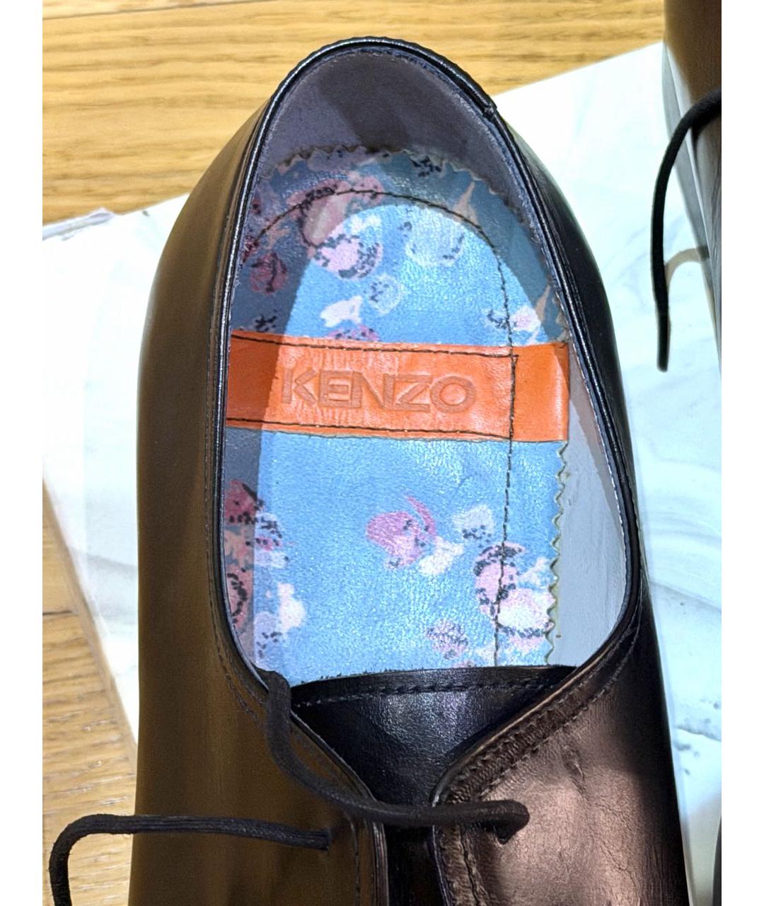 KENZO Черные кожаные туфли, фото 8