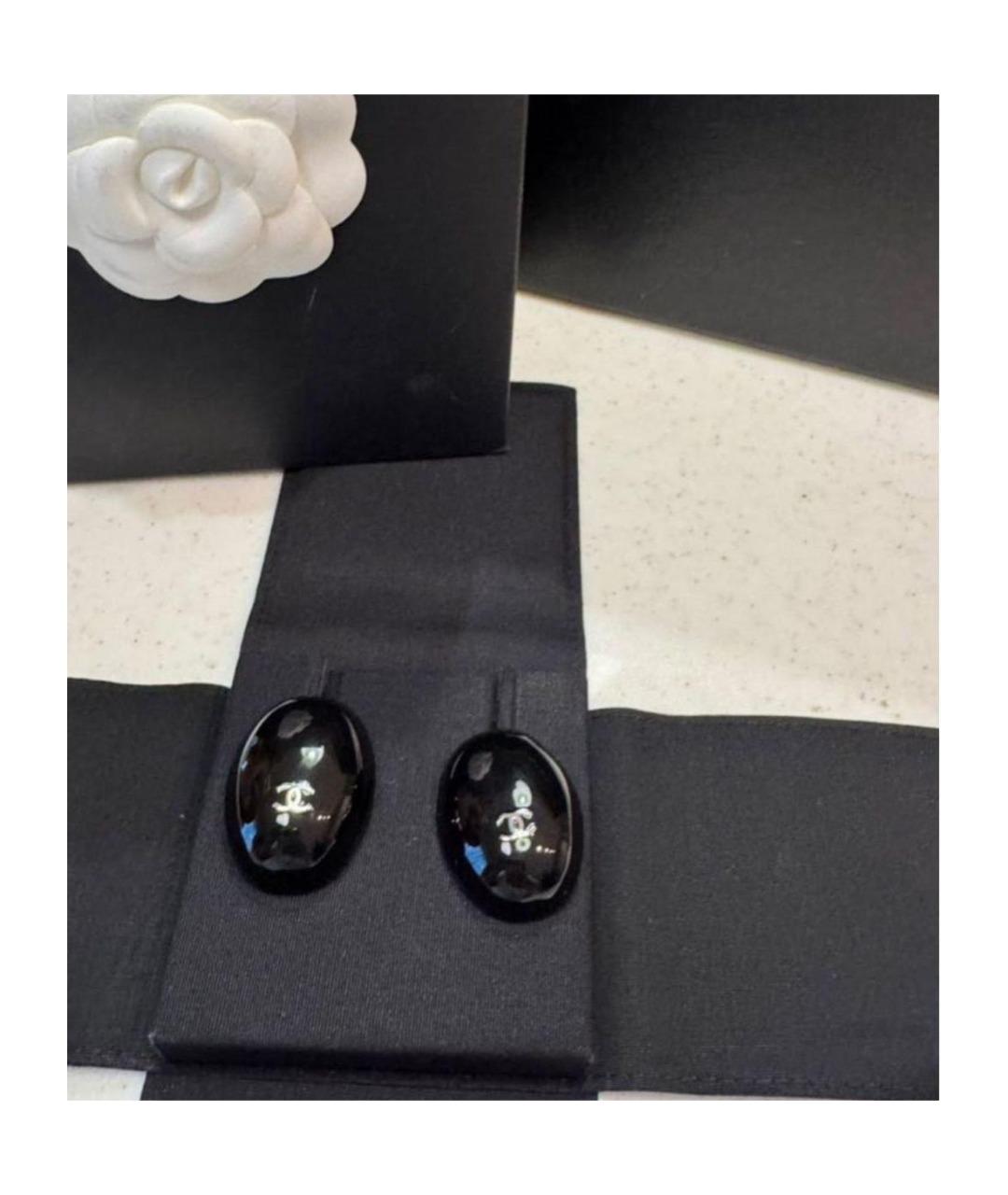 CHANEL Черные серьги, фото 3