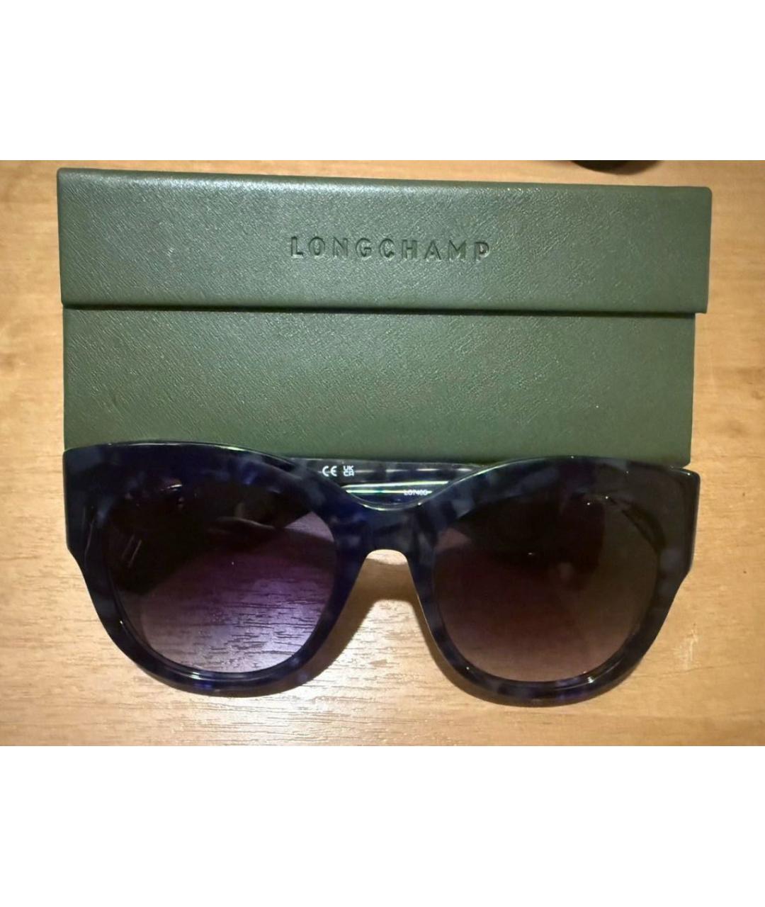 LONGCHAMP Темно-синие пластиковые солнцезащитные очки, фото 3