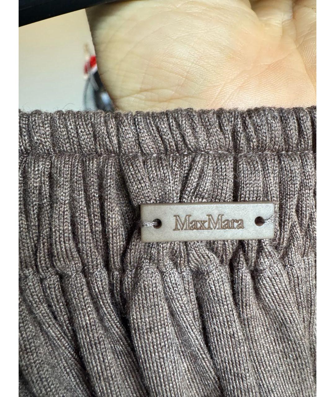 MAX MARA Коричневая юбка макси, фото 3
