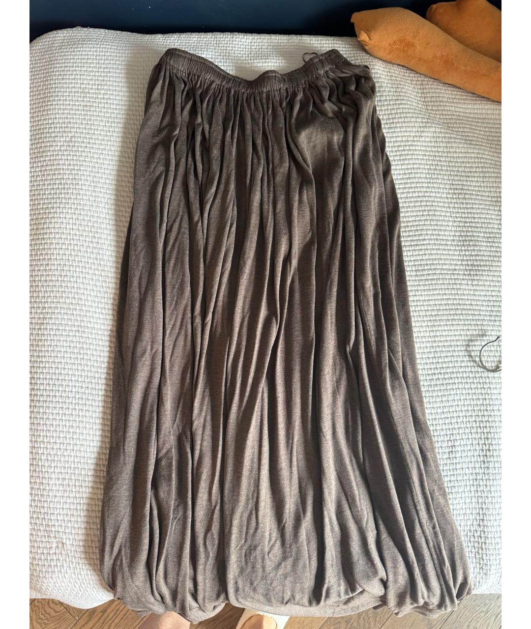 MAX MARA Коричневая юбка макси, фото 5
