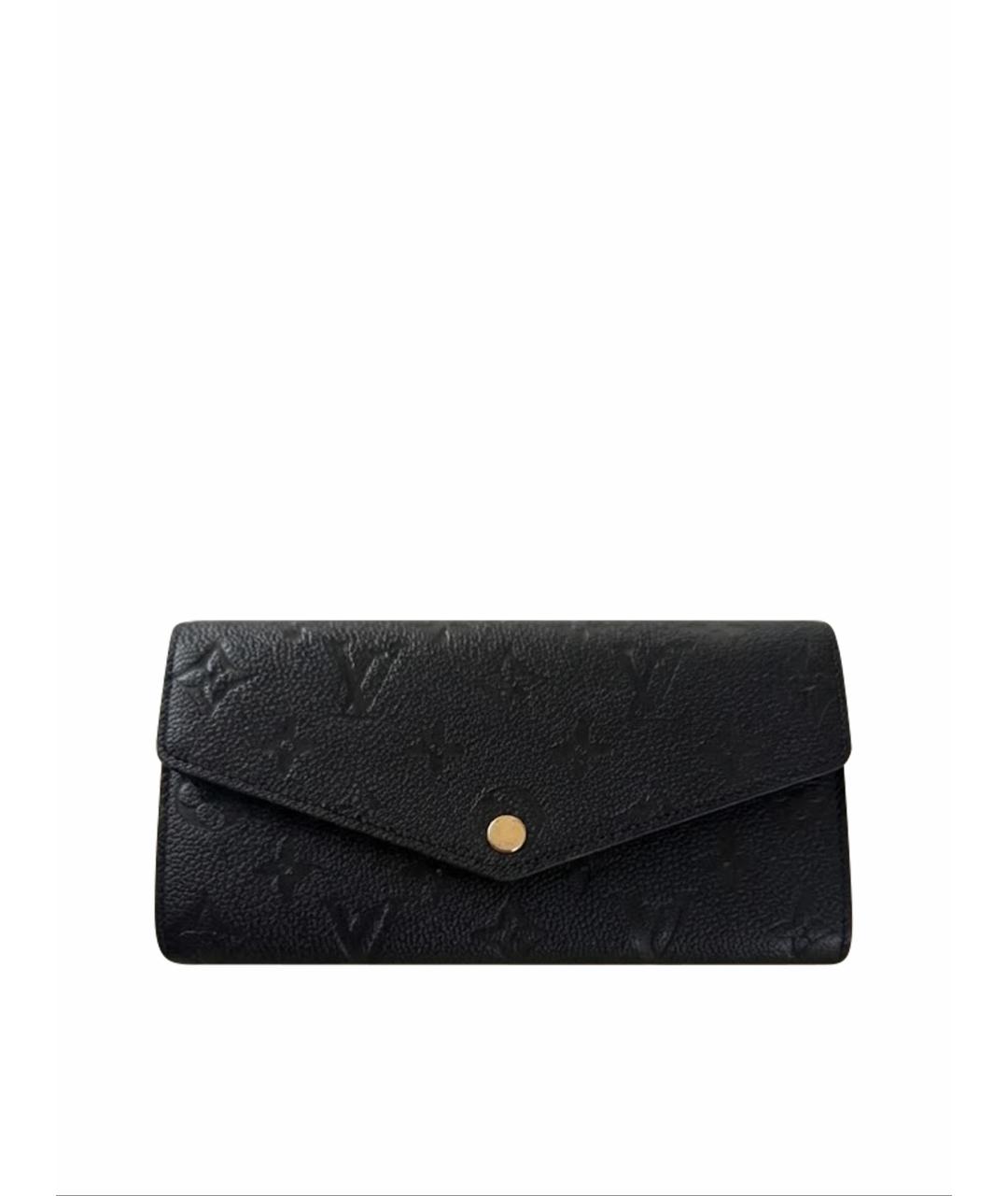LOUIS VUITTON Черный кожаный кошелек, фото 1